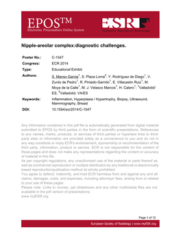 Nipple-Areolar Complex:Diagnostic Challenges