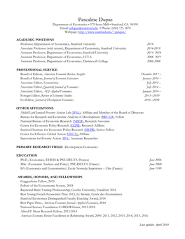 Pascaline Dupas's CV