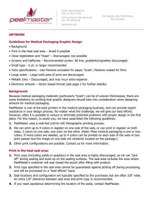 ARTWORK Guidelines for Medical Packaging Graphic Design