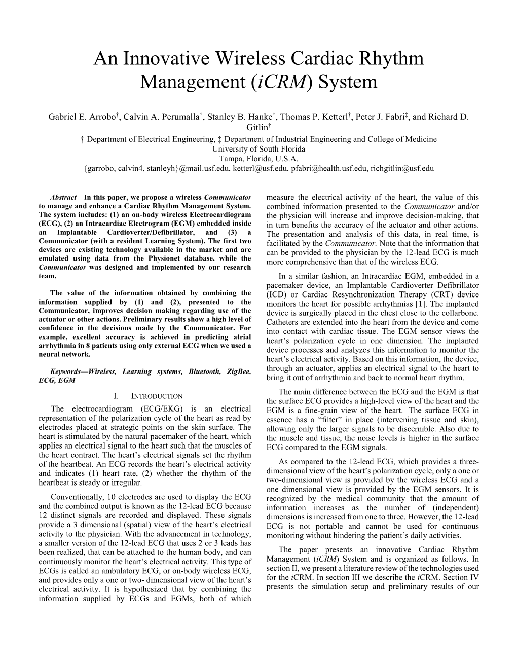 An Innovative Wireless Cardiac Rhythm Management (Icrm) System