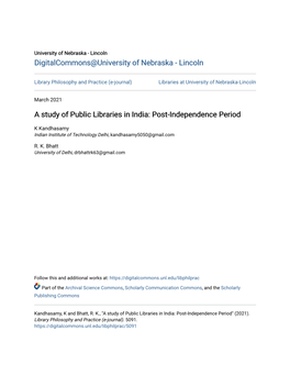 A Study of Public Libraries in India: Post-Independence Period