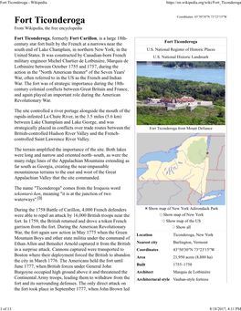 Fort Ticonderoga - Wikipedia