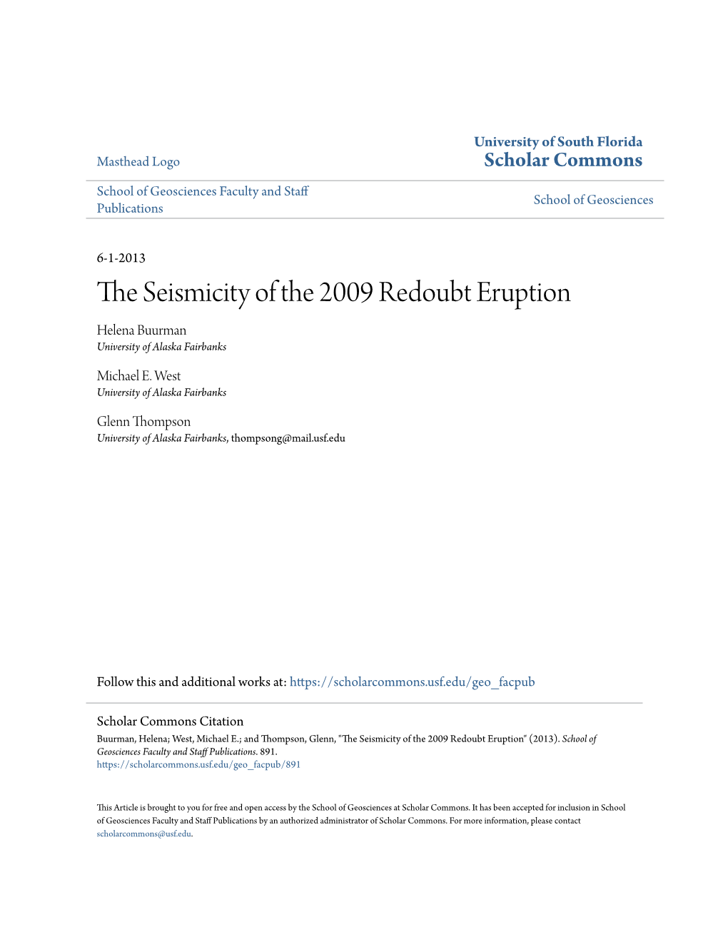 The Seismicity of the 2009 Redoubt Eruption