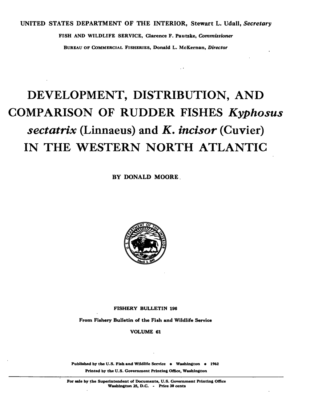 Fishery Bulletin of the Fish and Wildlife Service V.61
