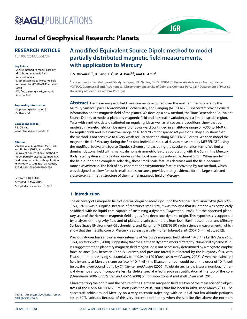 A Modified Equivalent Source Dipole Method to Model Partially