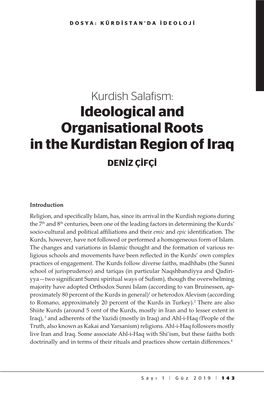 Ideological and Organisational Roots in the Kurdistan Region of Iraq