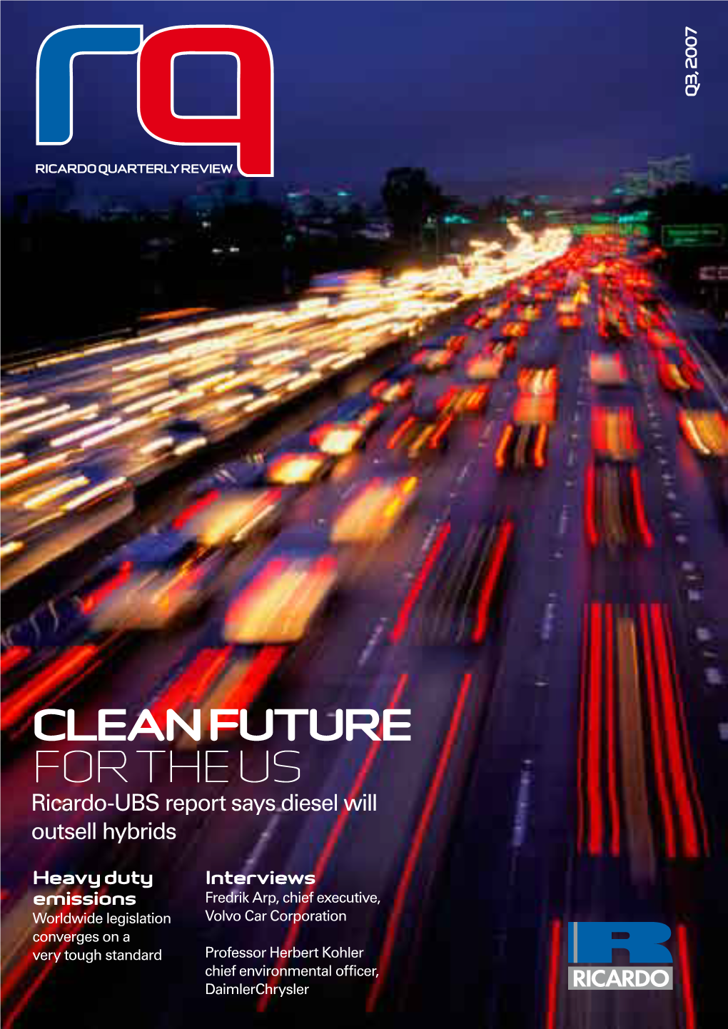 Clean Future for the US Ricardo-UBS Report Says Diesel Will Outsell Hybrids
