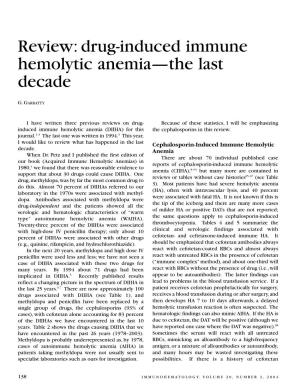 Drug-Induced Immune Hemolytic Anemia—The Last Decade