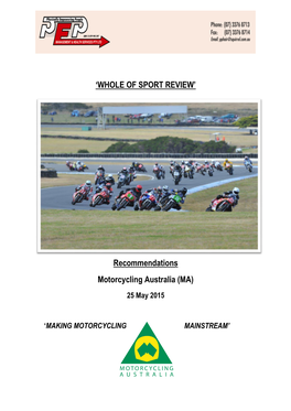 Motorcycling Australia (MA) 25 May 2015