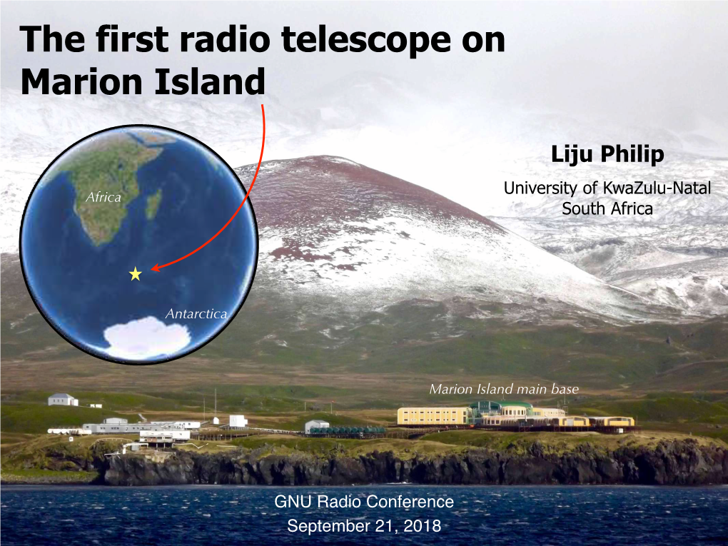 The First Radio Telescope on Marion Island