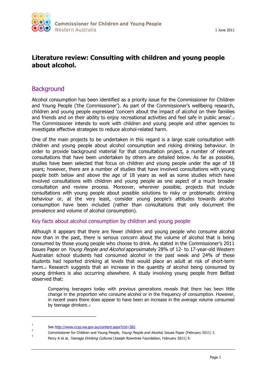 Consulting with Children and Young People About Alcohol