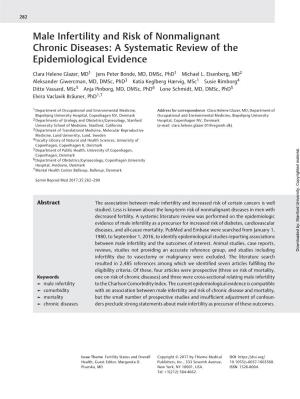 Male Infertility and Risk of Nonmalignant Chronic Diseases: a Systematic Review of the Epidemiological Evidence