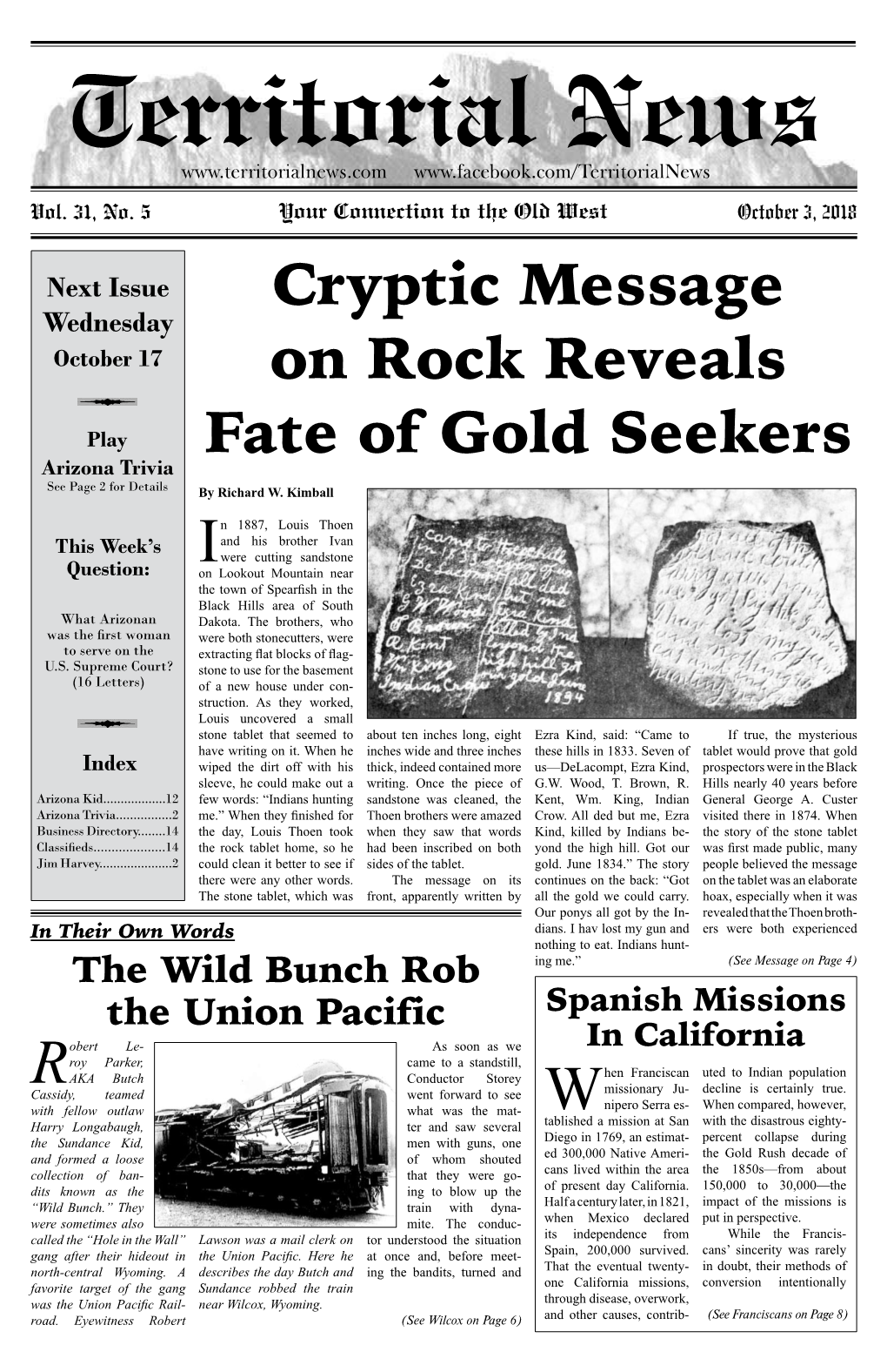 Cryptic Message on Rock Reveals Fate of Gold Seekers