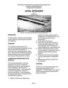 LEVEL SPREADER (No.) CODE 870