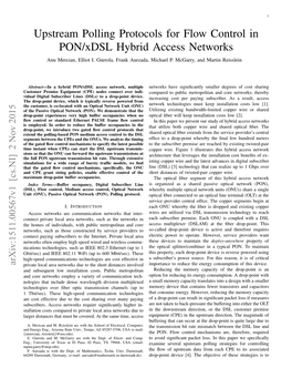 Upstream Polling Protocols for Flow Control in PON/Xdsl Hybrid Access Networks Anu Mercian, Elliot I
