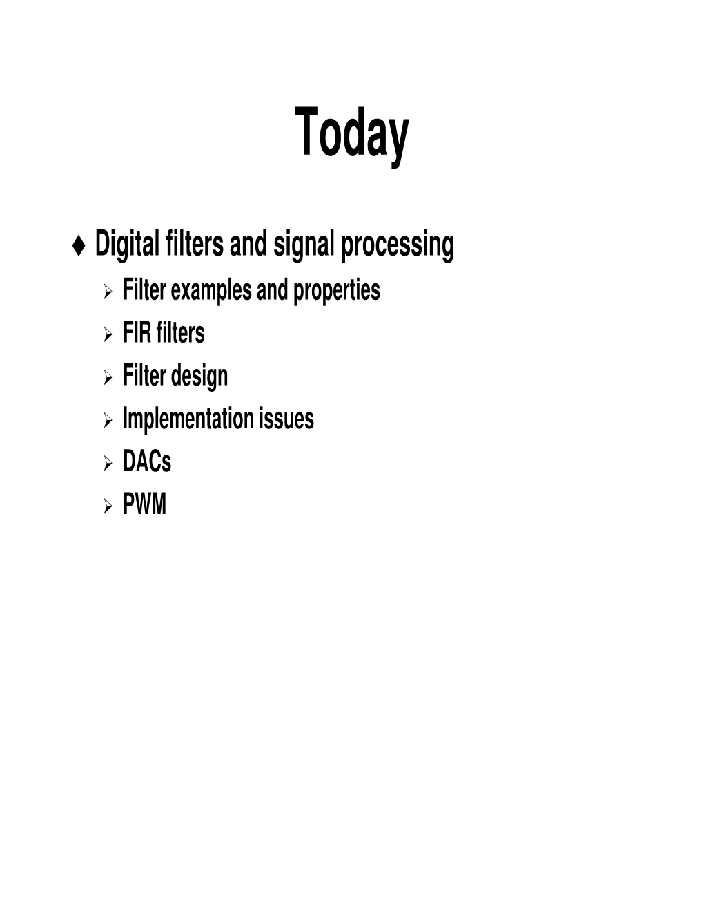 Digital Filters and Signal Processing