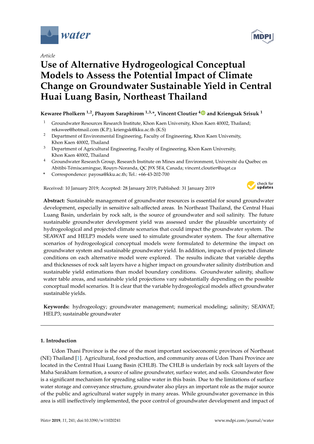 Use of Alternative Hydrogeological Conceptual Models to Assess The