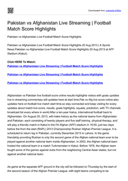 Football Match Score Highlights