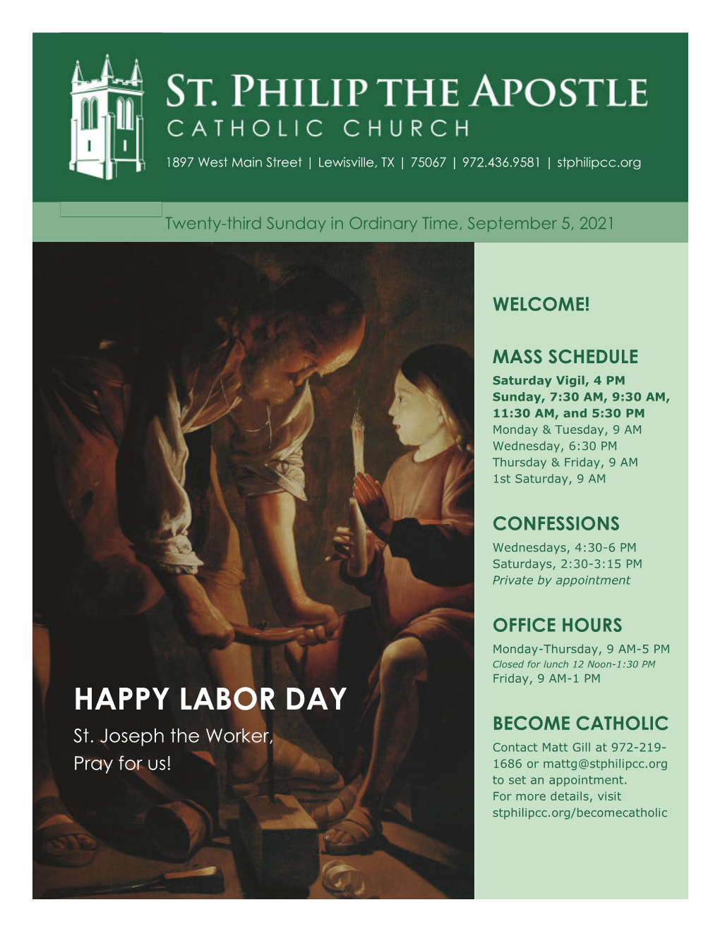 HAPPY LABOR DAY BECOME CATHOLIC St