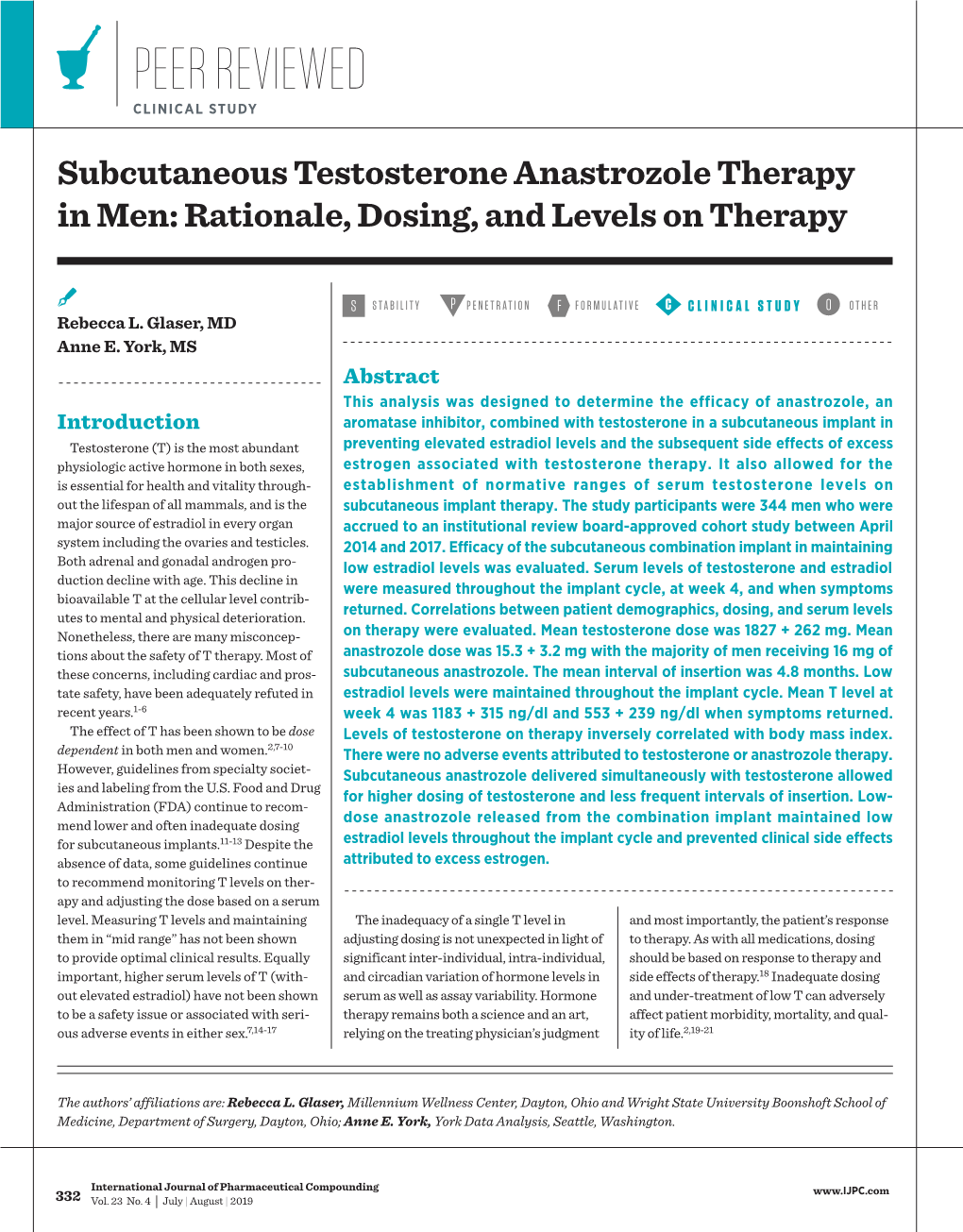 Subcutaneous Testosterone Anastrozole Therapy in Men-Rationale