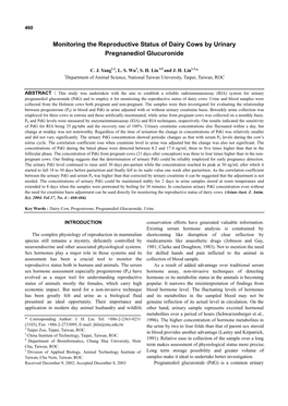 Monitoring the Reproductive Status of Dairy Cows by Urinary Pregnanediol Glucuronide