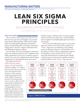 Lean Six Sigma Principles Delivering Effective Change to Companies in the Hudson Valley
