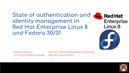 State of Authentication and Identity Management in Red Hat Enterprise Linux 8 and Fedora 30/31