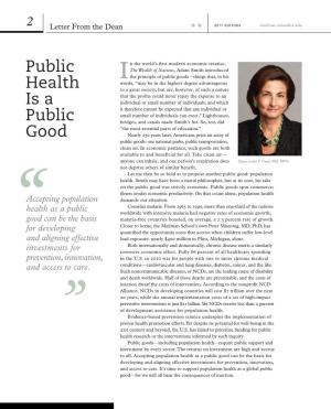 Public Health Is a Public Good