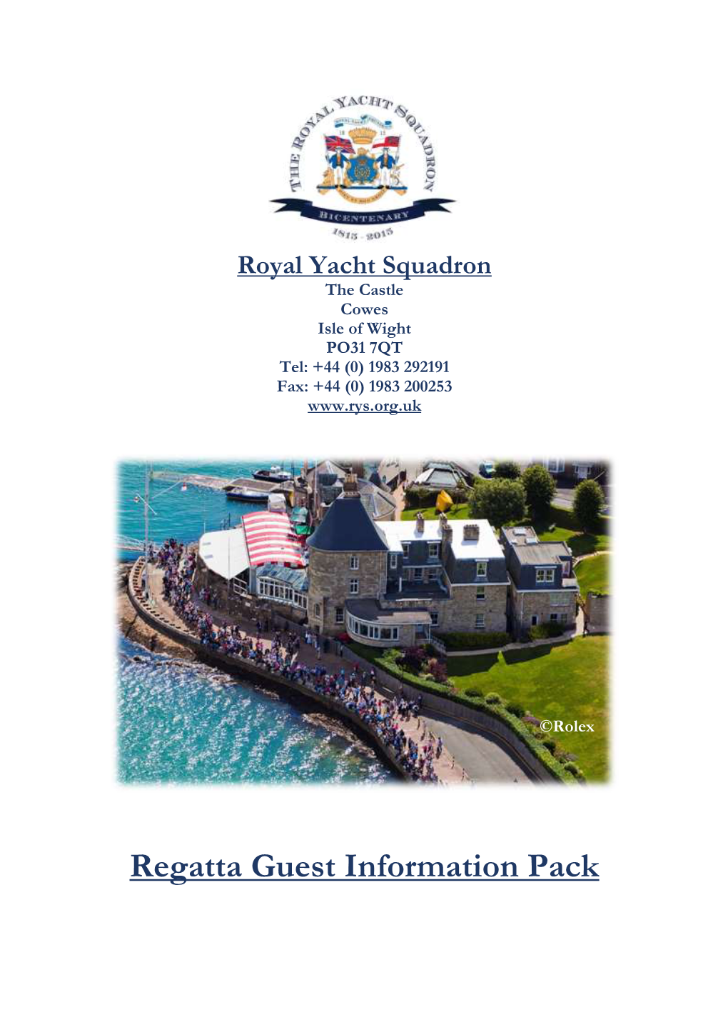 Regatta Guest Information Pack