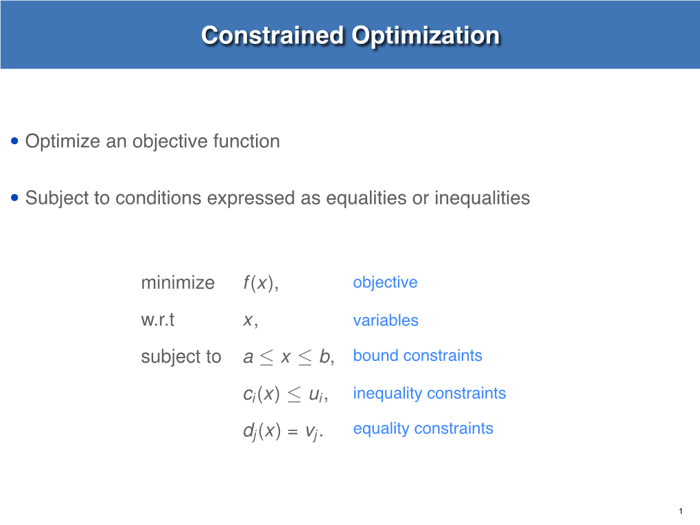 Constrained Optimization