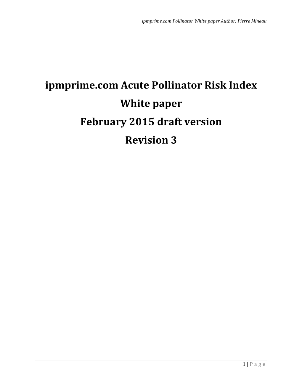 Bee Risk Index