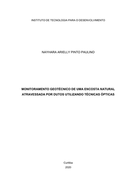 Nayhara Arielly Pinto Paulino Monitoramento Geotécnico