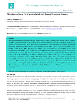 Microbes and Their Participation in Selected Human Neoplastic Diseases