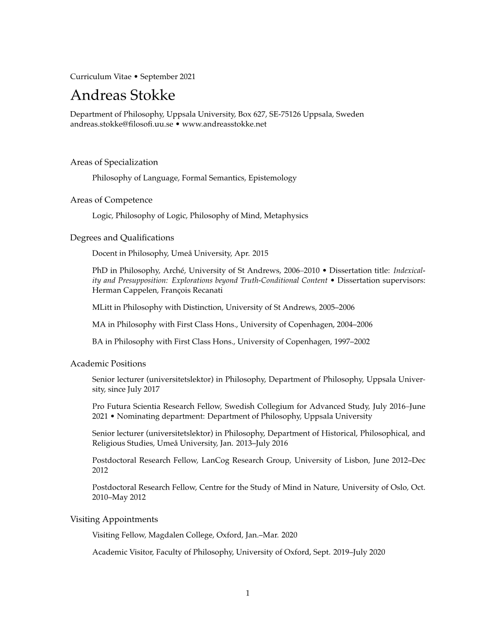 Andreas Stokke Department of Philosophy, Uppsala University, Box 627, SE-75126 Uppsala, Sweden Andreas.Stokke@ﬁlosoﬁ.Uu.Se •