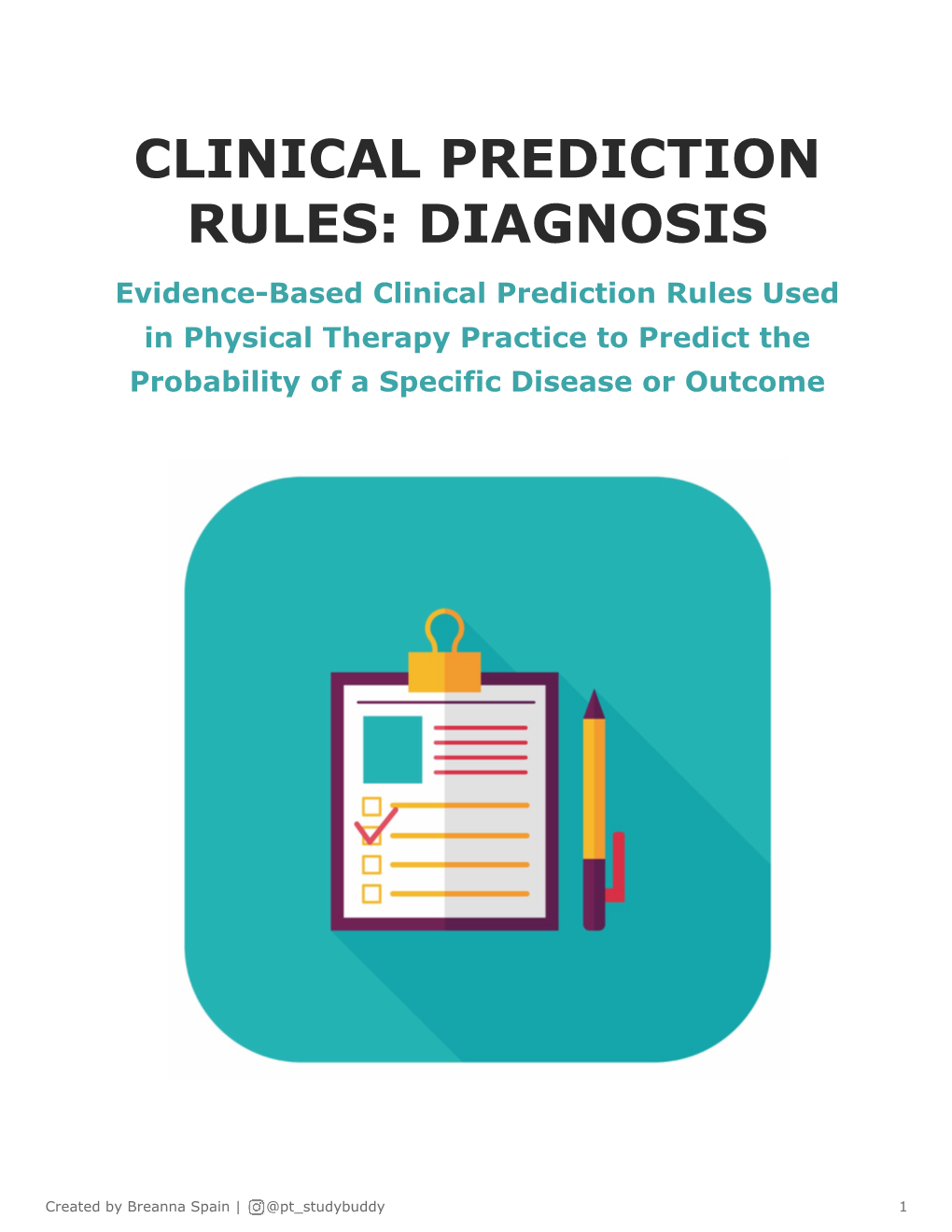 Clinical Prediction Rules: Diagnosis