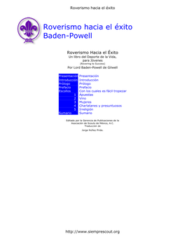 Roverismo Hacia El Éxito Baden-Powell