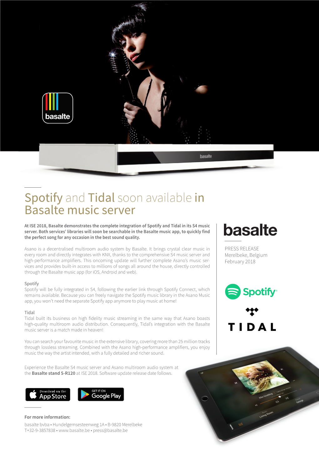 Spotify and Tidal Soon Available in Basalte Music Server