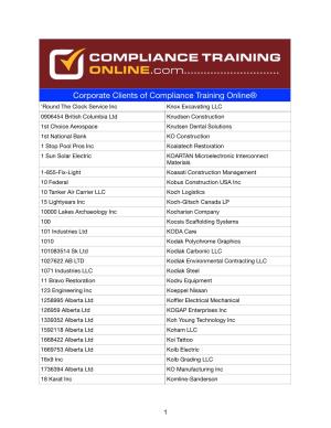 Corporate Clients of Compliance Training Online®