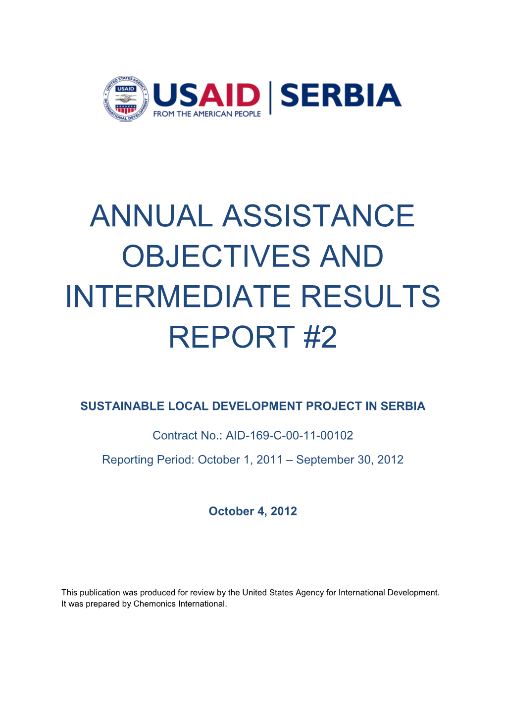 Annual Assistance Objectives and Intermediate Results Report #2