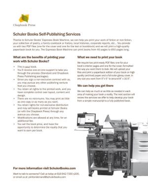 Schuler Books Self-Publishing Services
