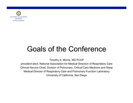 Goals of the Conference
