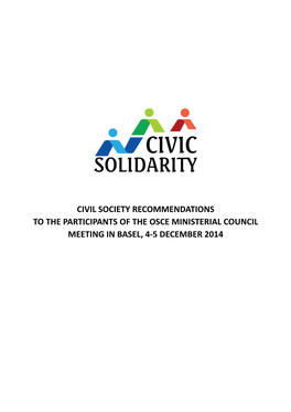 Civil Society Recommendations to the Participants of the Osce Ministerial Council Meeting in Basel, 4-5 December 2014