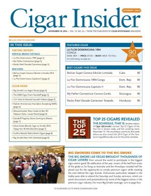 Top 25 Cigars Revealed the Schedule, That Is