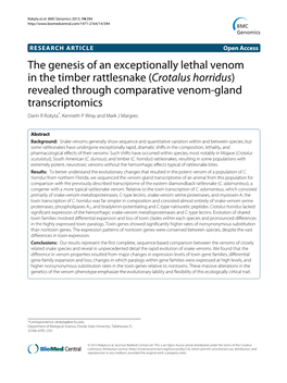 The Genesis of an Exceptionally Lethal Venom in the Timber Rattlesnake