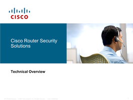 Cisco Router Security Solutions