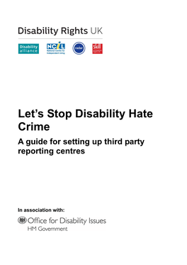 Radar Guidance for Disability Hate Crime Reporting Centres