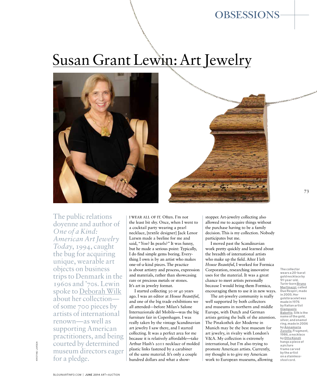 Susan Grant Lewin: Art Jewelry for a Pledge