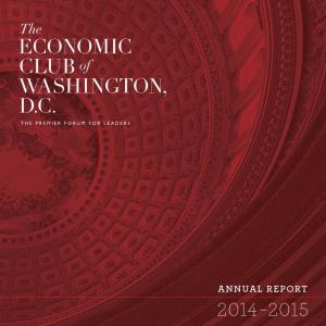 In Appreciation of the Economic Club of Washington, DC Sponsors