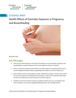 Health Effects of Cannabis Exposure in Pregnancy and Breastfeeding