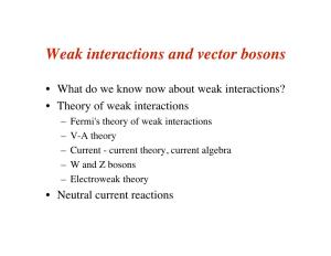 Weak Interactions and Vector Bosons
